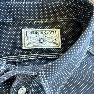 Freenote Cloth Men's Navy Polka Dot Shirt
